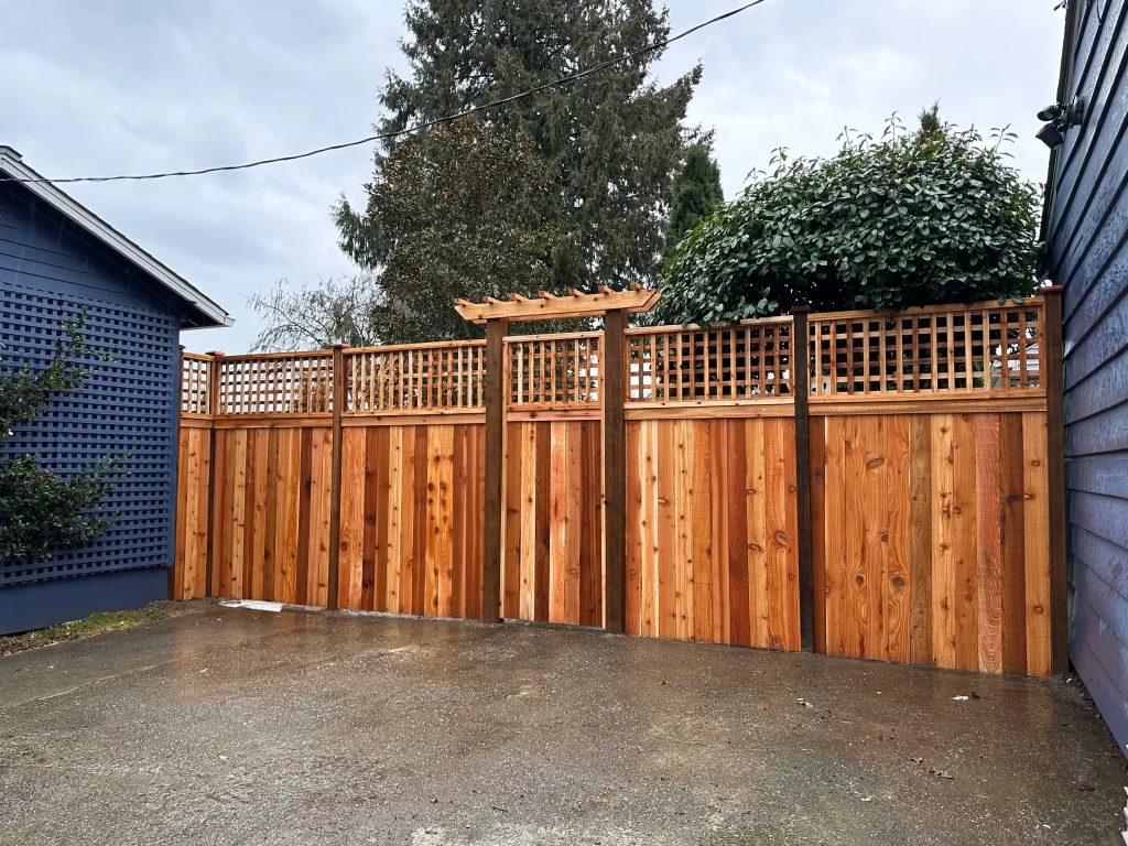 Tall Cedar Privacy Lattice Fence Seattle