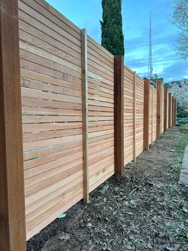 Custom Horizontal Cedar Fence Seattle