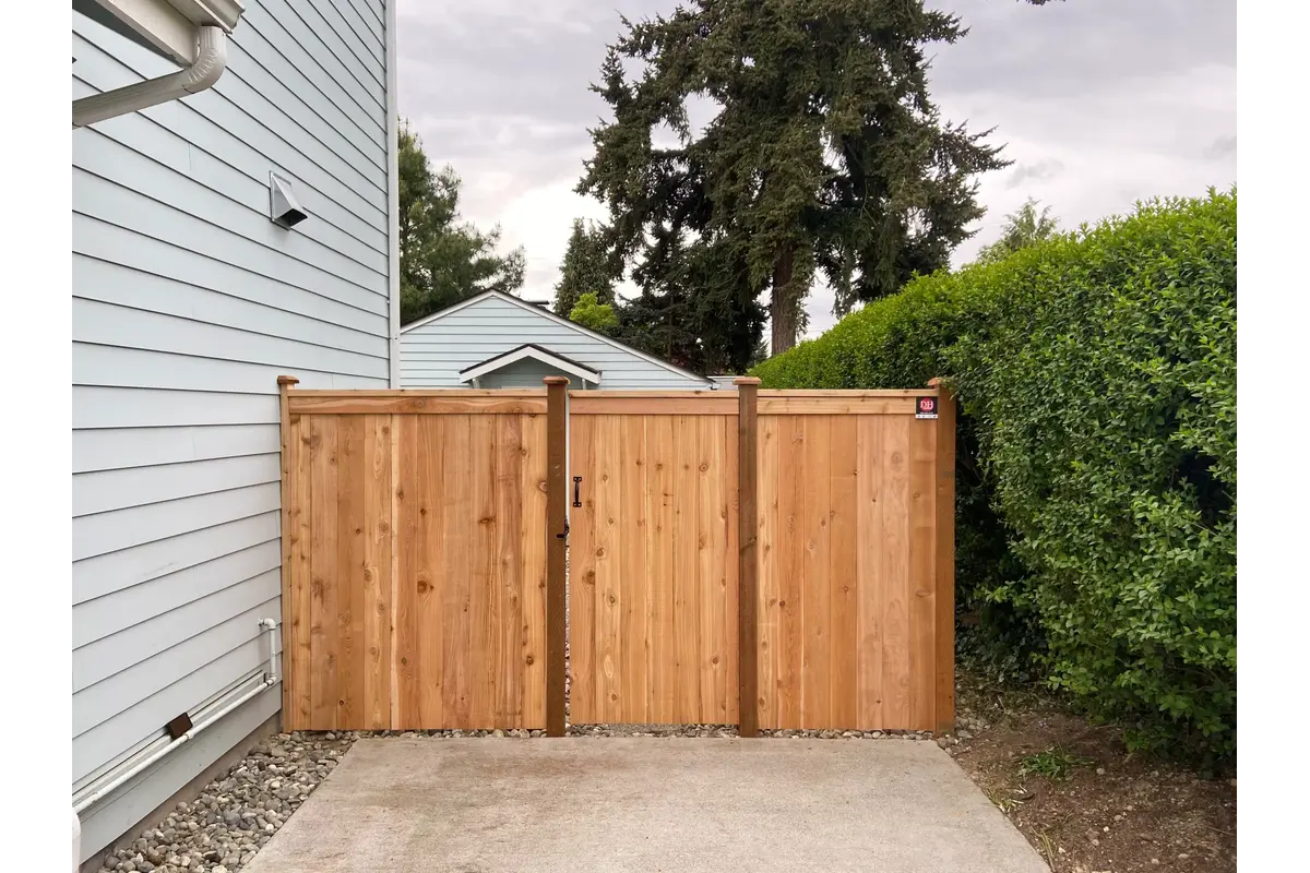 Cedar privacy fence installed in Seattle residential property by DH Fence Pros