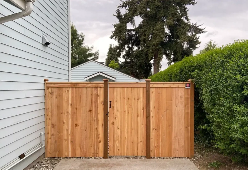 cedar privacy fence contractor on a Burien home