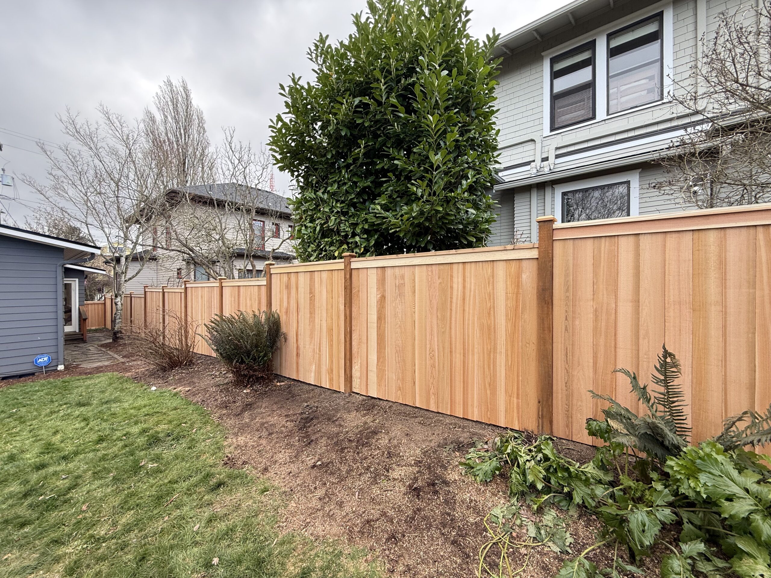 Clear Cedar Fence Stepped